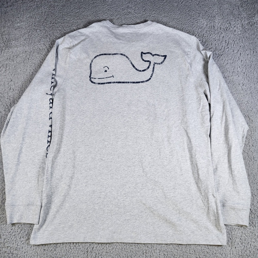 Vineyard Vines Men's LS Vintage Whale Pocket Shirt Large Heather Gray New NWT - Picture 6 of 9